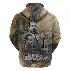 Langston Hughes Hoodie My Soul Has Grown Deep Like the Rivers - African Pride