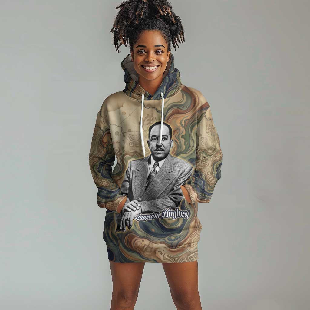 Langston Hughes Hoodie Dress My Soul Has Grown Deep Like the Rivers - African Pride