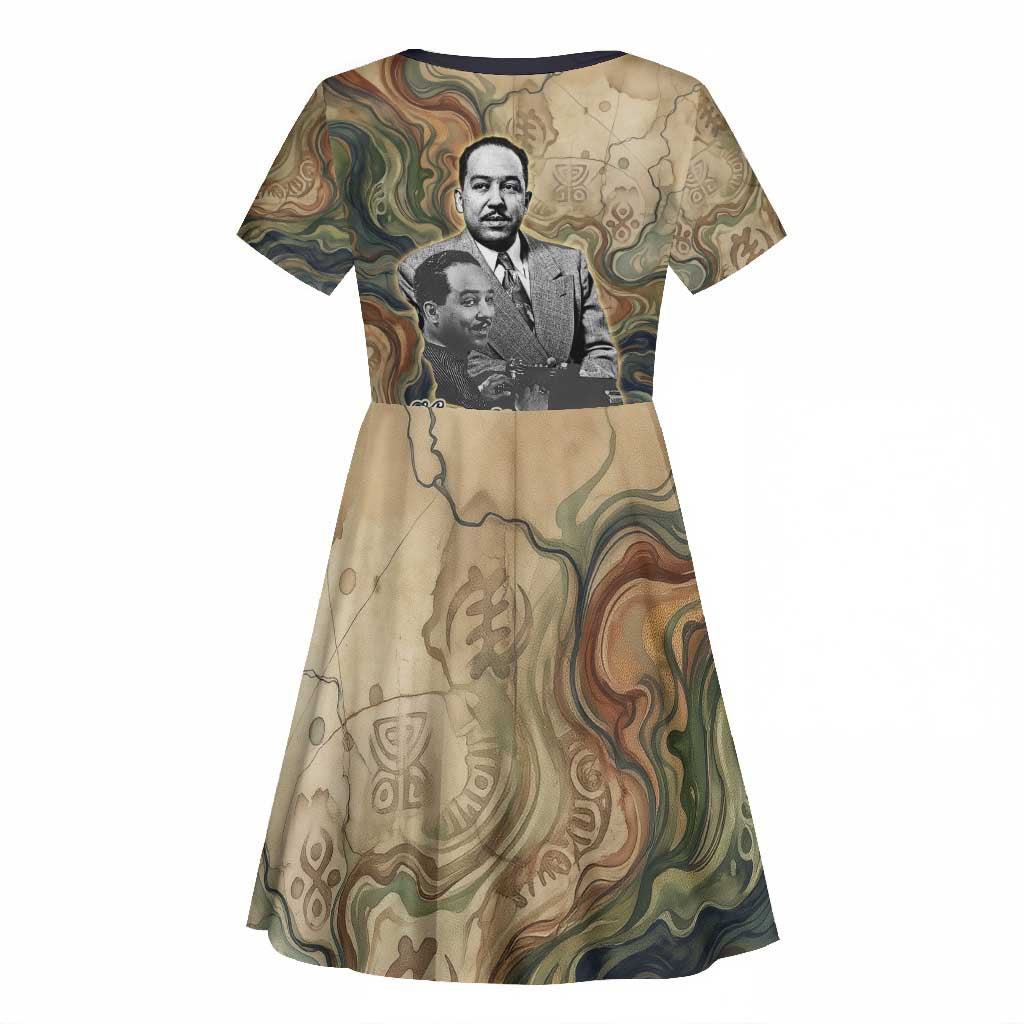 Langston Hughes Kid Short Sleeve Dress My Soul Has Grown Deep Like the Rivers - African Pride