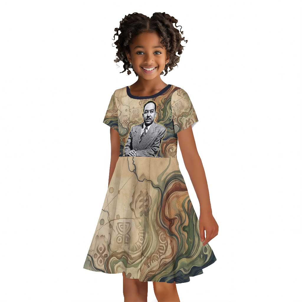 Langston Hughes Kid Short Sleeve Dress My Soul Has Grown Deep Like the Rivers - African Pride