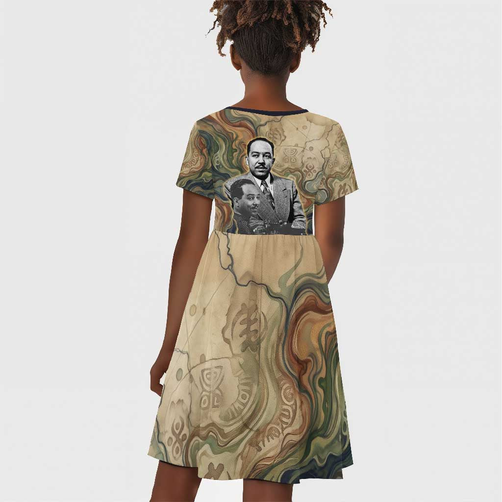 Langston Hughes Kid Short Sleeve Dress My Soul Has Grown Deep Like the Rivers - African Pride