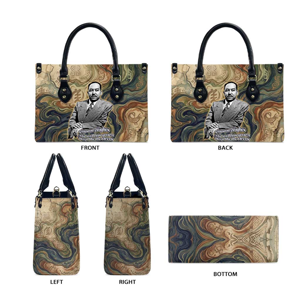 Langston Hughes Leather Bag My Soul Has Grown Deep Like the Rivers - African Pride