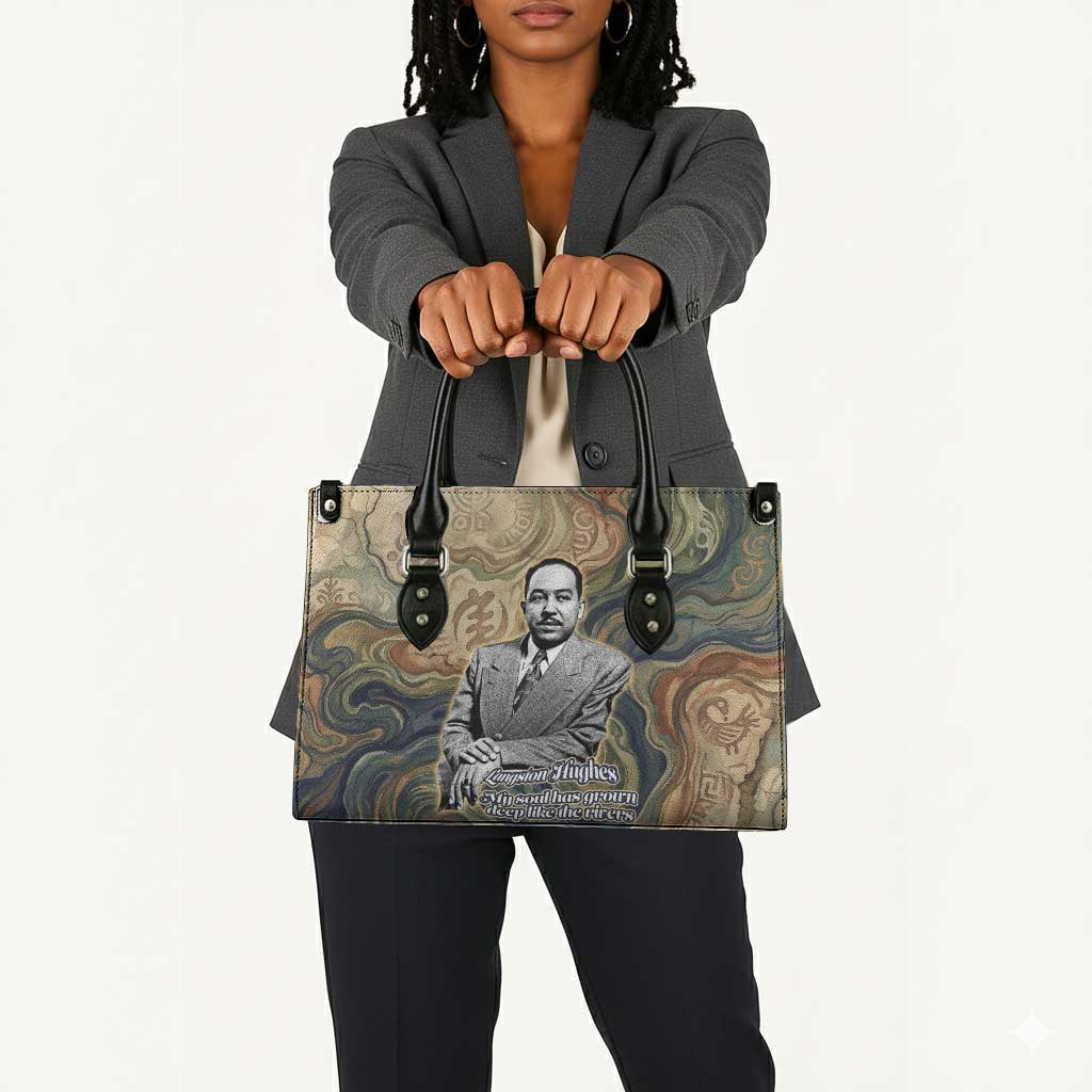 Langston Hughes Leather Bag My Soul Has Grown Deep Like the Rivers - African Pride