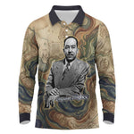 Langston Hughes Long Sleeve Polo Shirt My Soul Has Grown Deep Like the Rivers - African Pride