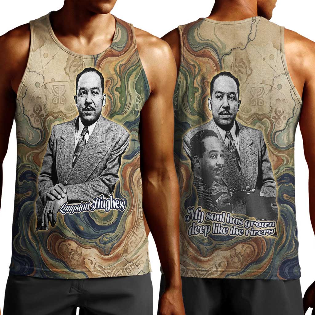 Langston Hughes Men Tank Top My Soul Has Grown Deep Like the Rivers - African Pride