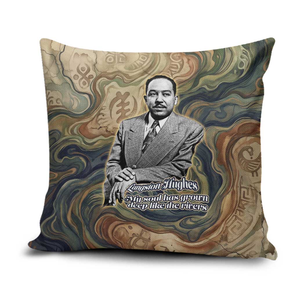 Langston Hughes Pillow Cover My Soul Has Grown Deep Like the Rivers - African Pride