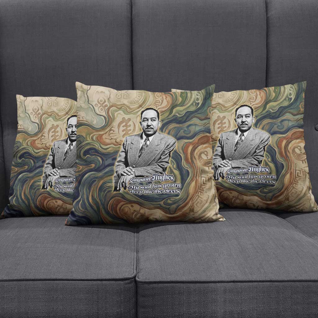Langston Hughes Pillow Cover My Soul Has Grown Deep Like the Rivers - African Pride