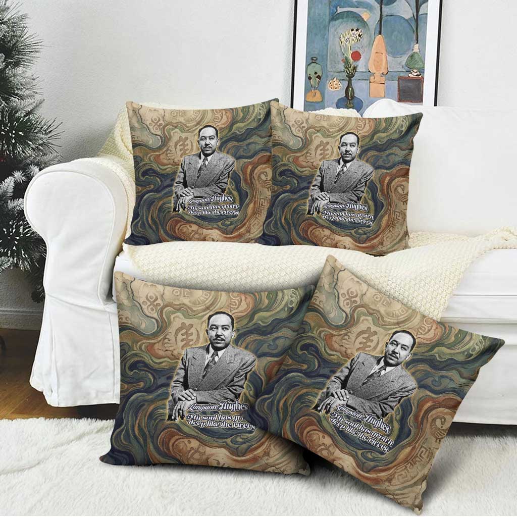 Langston Hughes Pillow Cover My Soul Has Grown Deep Like the Rivers - African Pride