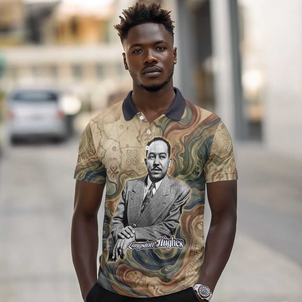 Langston Hughes Polo Shirt My Soul Has Grown Deep Like the Rivers - African Pride