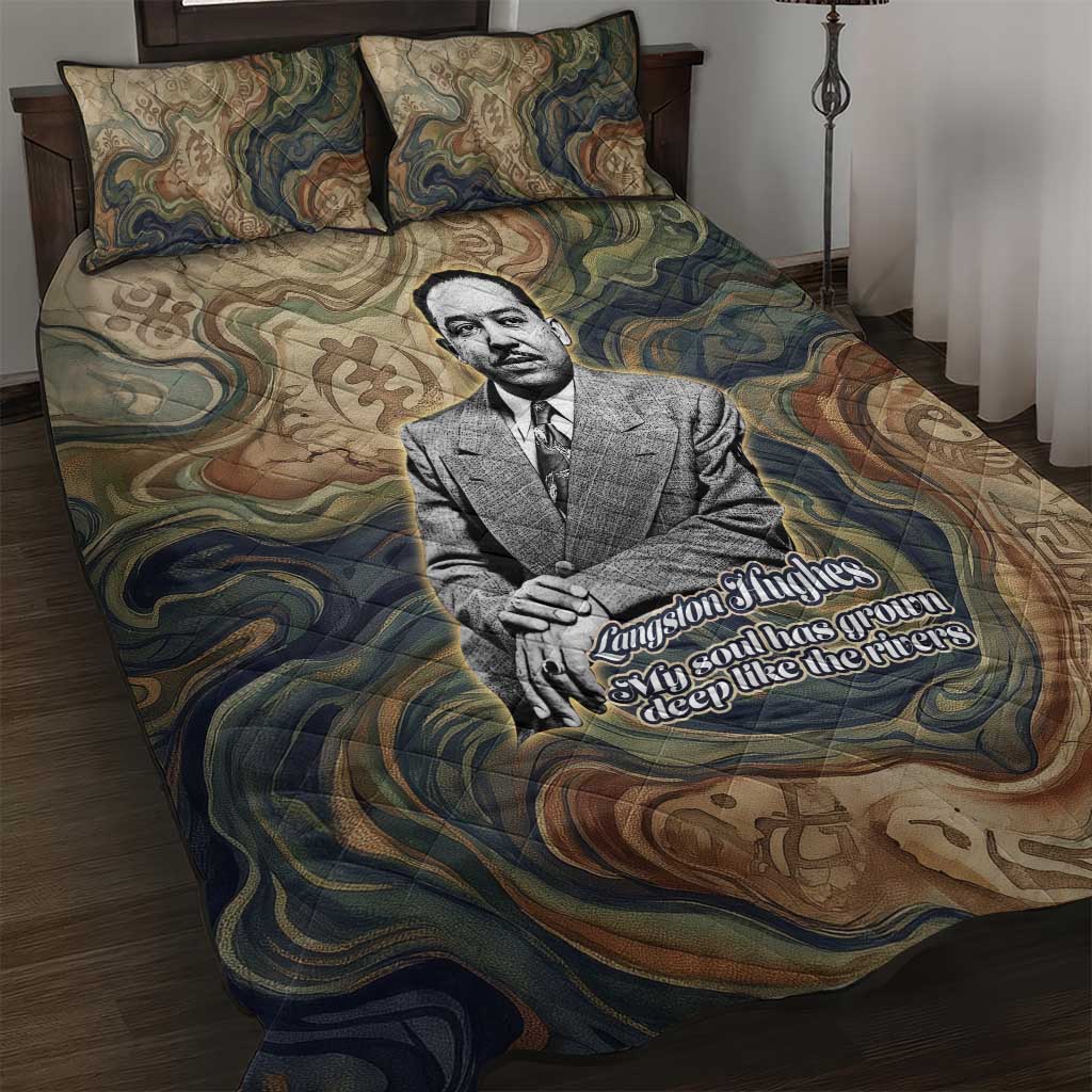 Langston Hughes Quilt Bed Set My Soul Has Grown Deep Like the Rivers - African Pride