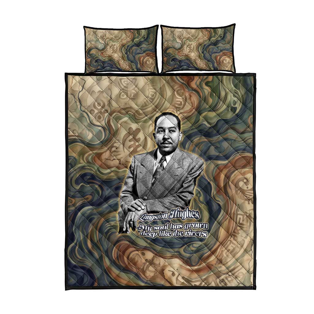 Langston Hughes Quilt Bed Set My Soul Has Grown Deep Like the Rivers - African Pride