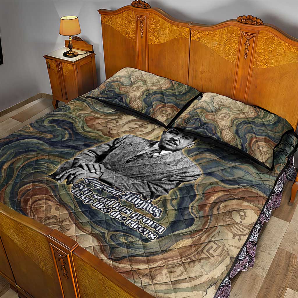 Langston Hughes Quilt Bed Set My Soul Has Grown Deep Like the Rivers - African Pride
