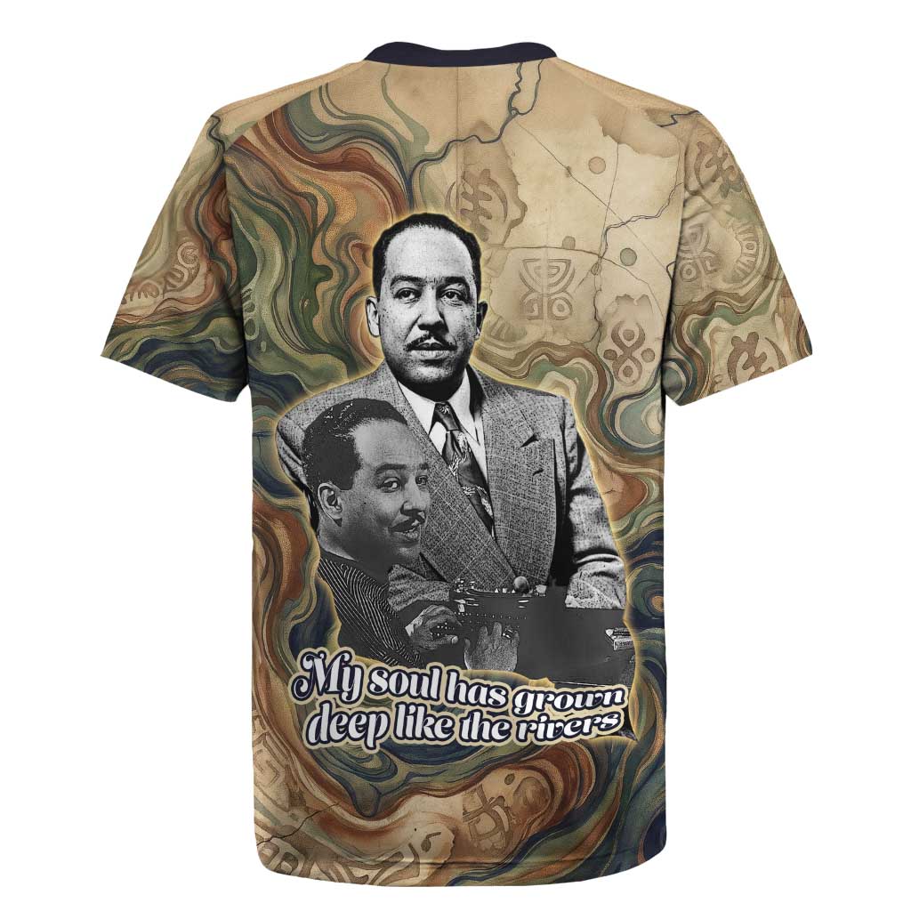 Langston Hughes Rugby Jersey My Soul Has Grown Deep Like the Rivers - African Pride