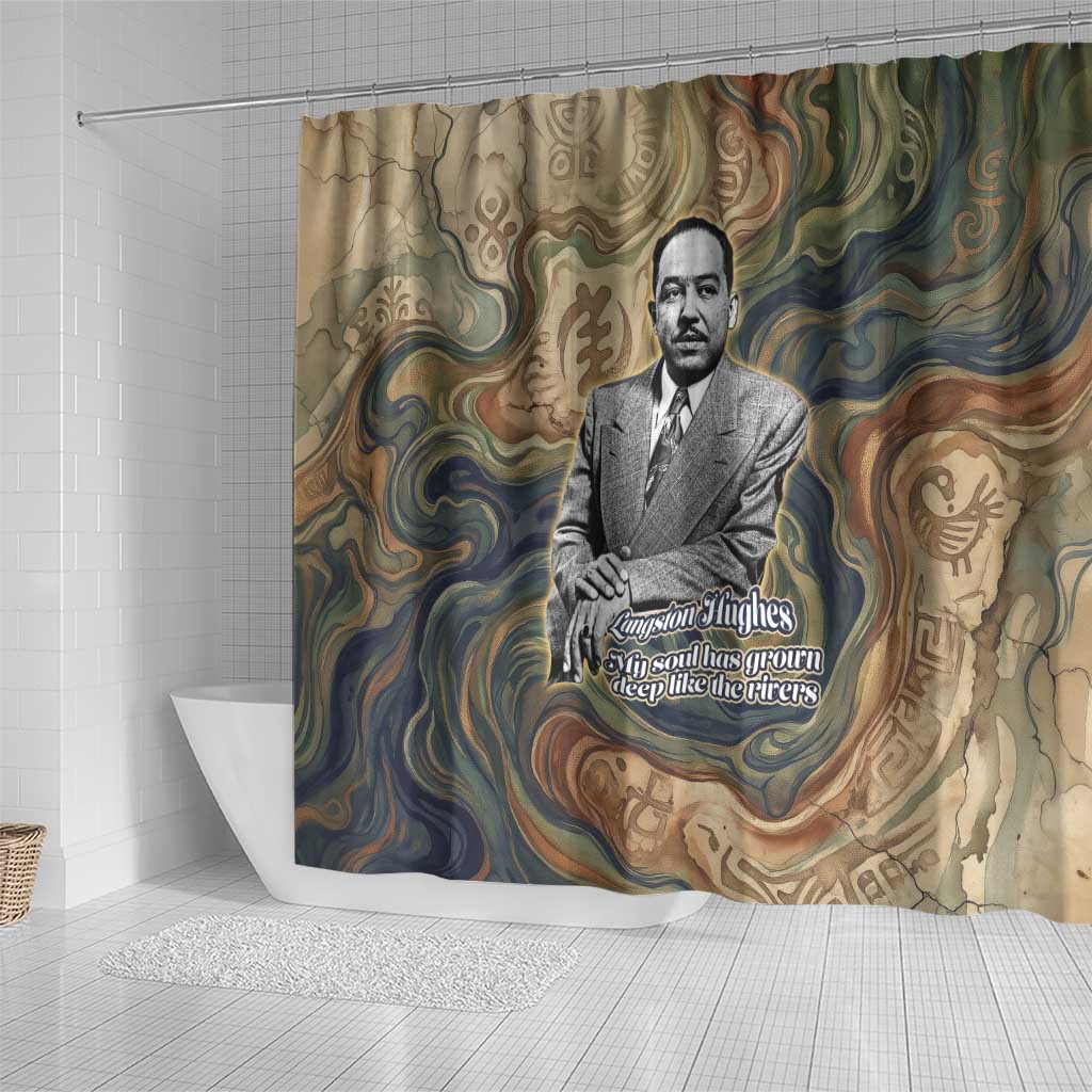 Langston Hughes Shower Curtain My Soul Has Grown Deep Like the Rivers - African Pride