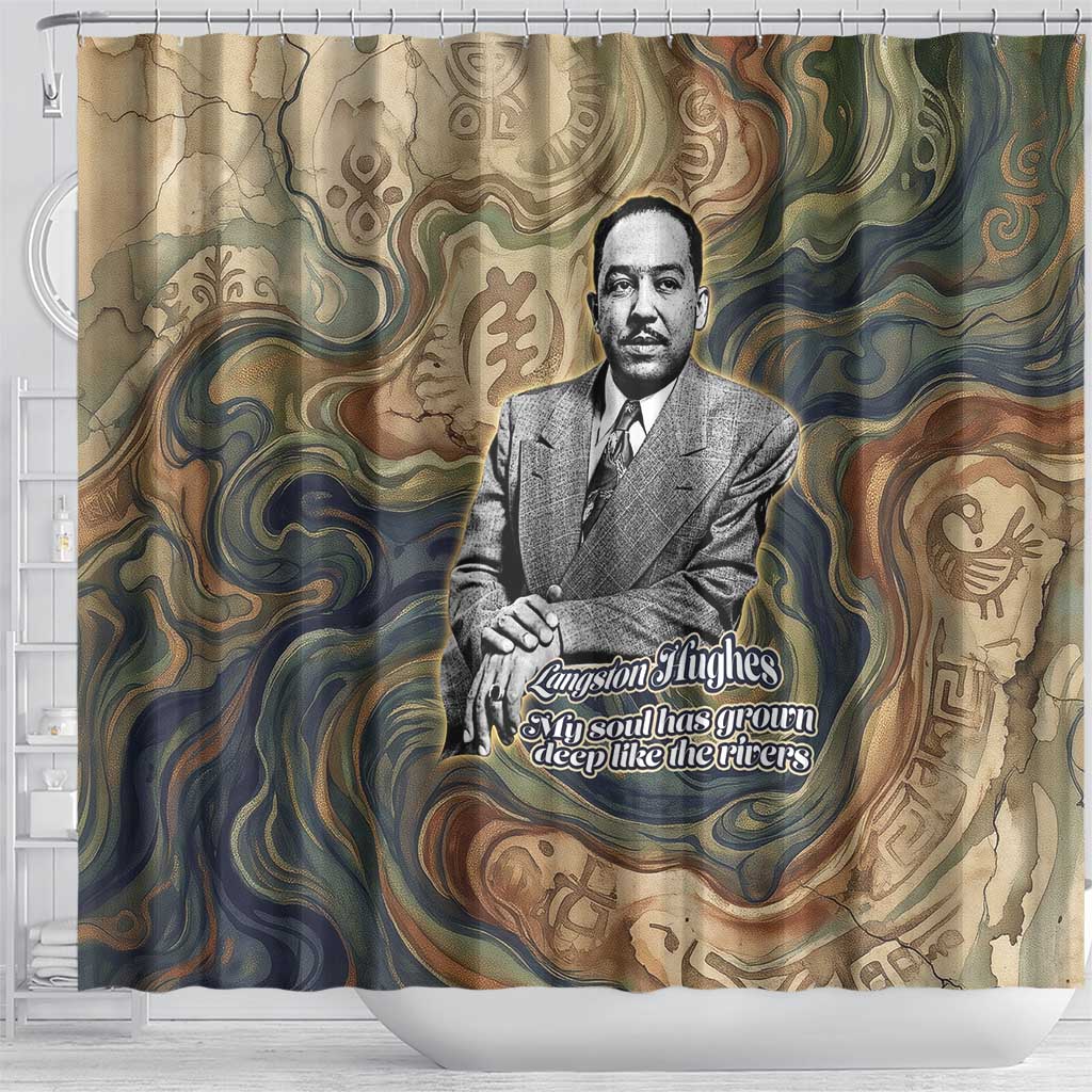 Langston Hughes Shower Curtain My Soul Has Grown Deep Like the Rivers - African Pride