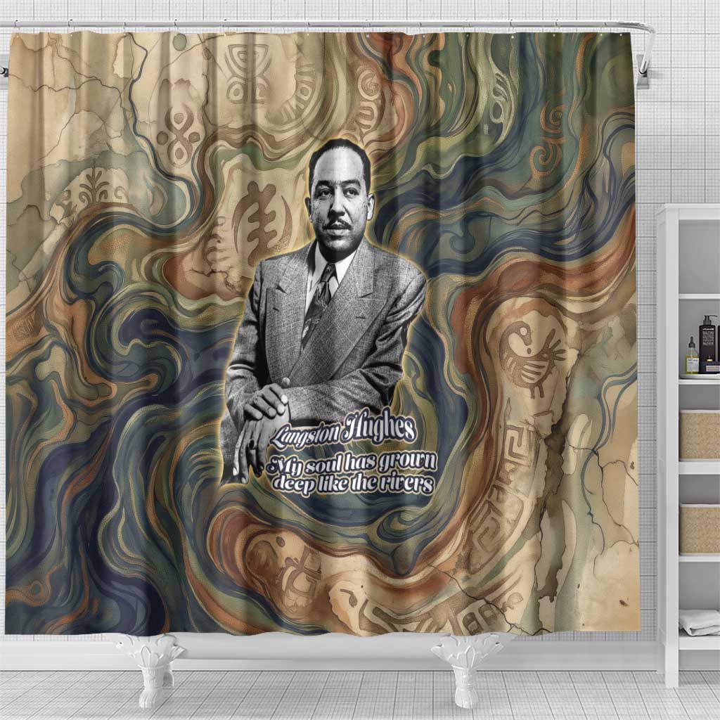 Langston Hughes Shower Curtain My Soul Has Grown Deep Like the Rivers - African Pride