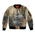 Langston Hughes Sleeve Zip Bomber Jacket My Soul Has Grown Deep Like the Rivers - African Pride
