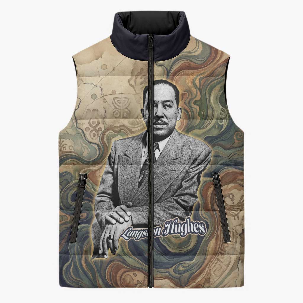 Langston Hughes Sleeveless Puffer Jacket My Soul Has Grown Deep Like the Rivers - African Pride