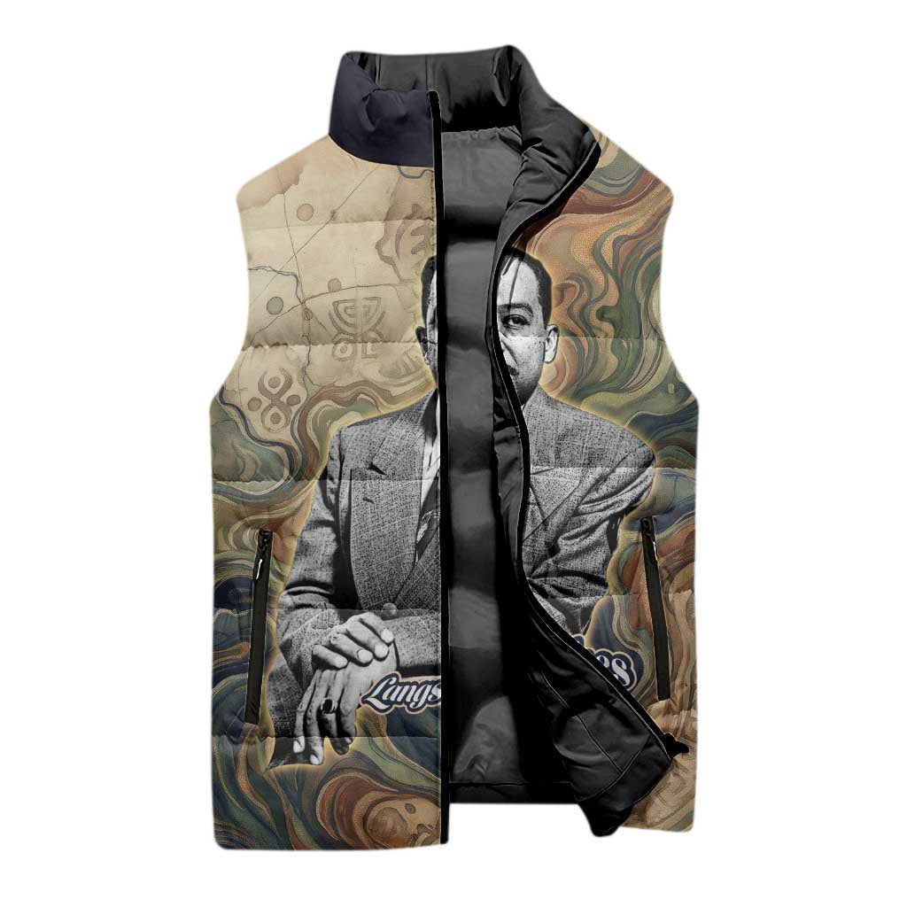 Langston Hughes Sleeveless Puffer Jacket My Soul Has Grown Deep Like the Rivers - African Pride