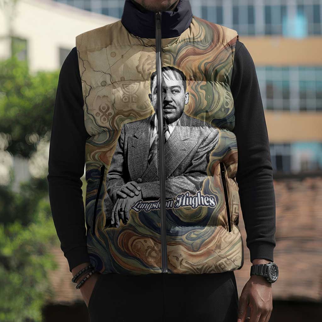 Langston Hughes Sleeveless Puffer Jacket My Soul Has Grown Deep Like the Rivers - African Pride