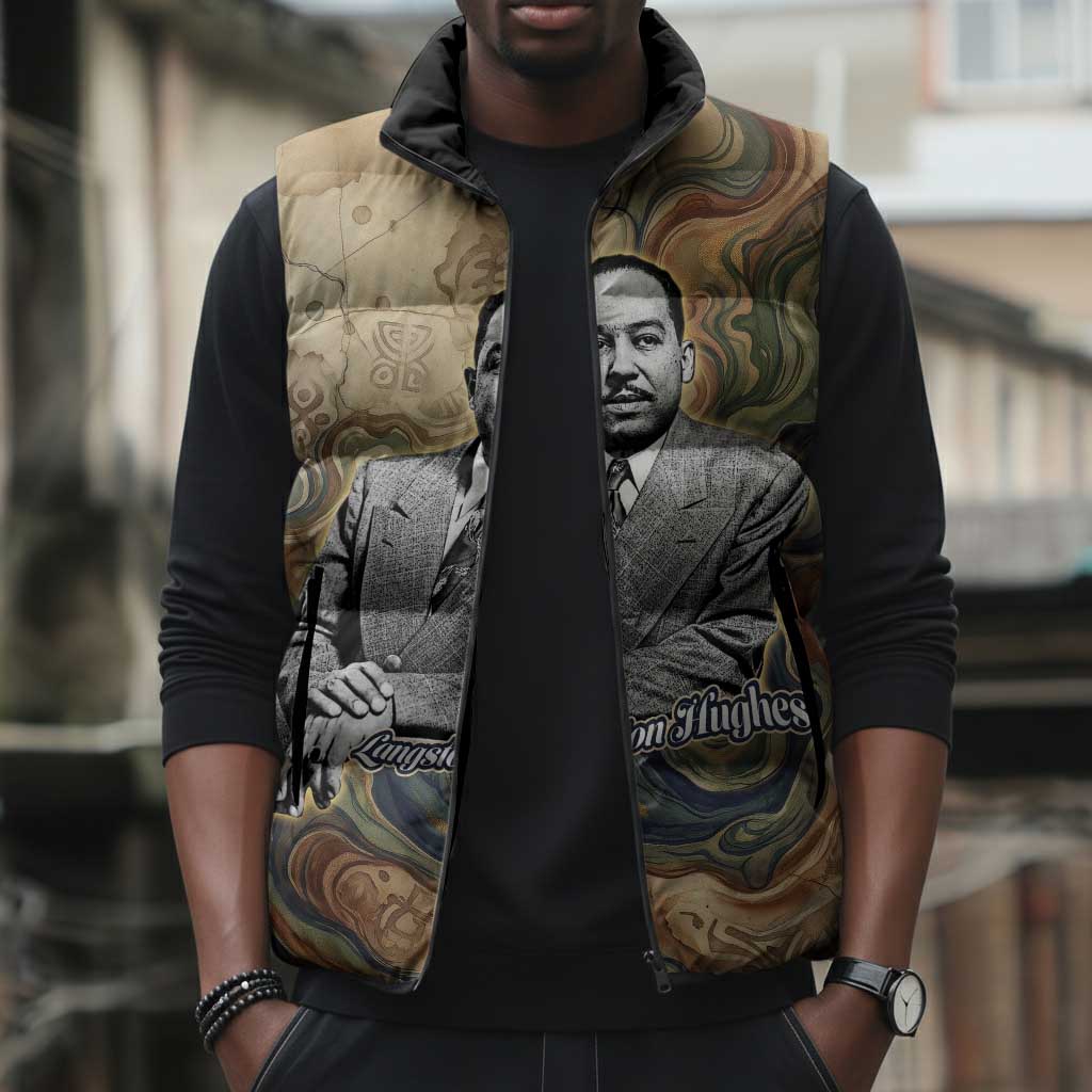 Langston Hughes Sleeveless Puffer Jacket My Soul Has Grown Deep Like the Rivers - African Pride