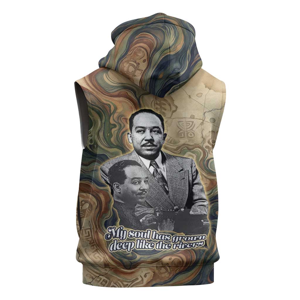 Langston Hughes Sleeveless Zip Hoodie My Soul Has Grown Deep Like the Rivers - African Pride