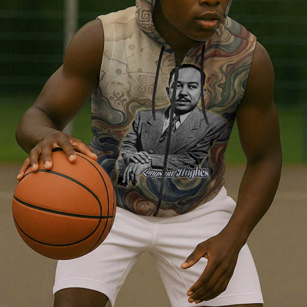 Langston Hughes Sleeveless Zip Hoodie My Soul Has Grown Deep Like the Rivers - African Pride