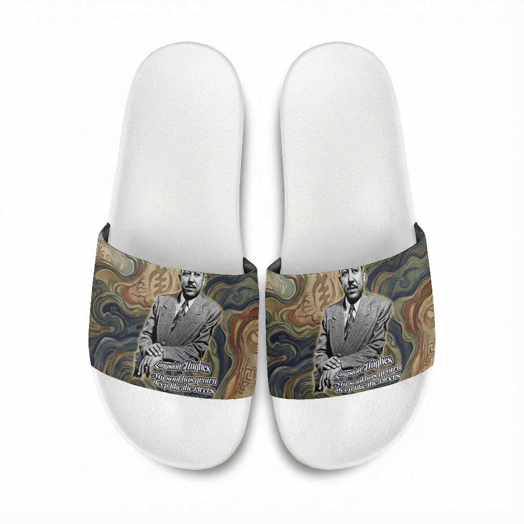 Langston Hughes Slide Sandals My Soul Has Grown Deep Like the Rivers - African Pride