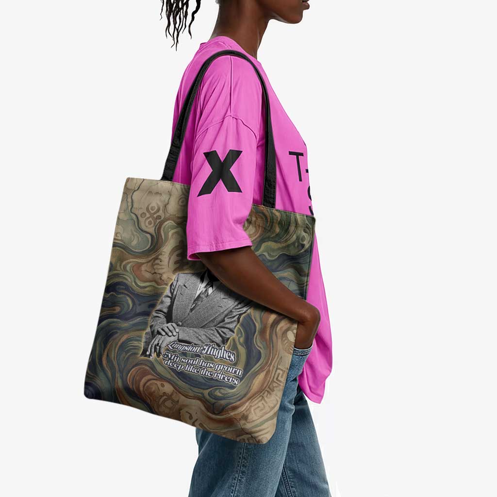 Langston Hughes Tote Bag My Soul Has Grown Deep Like the Rivers - African Pride