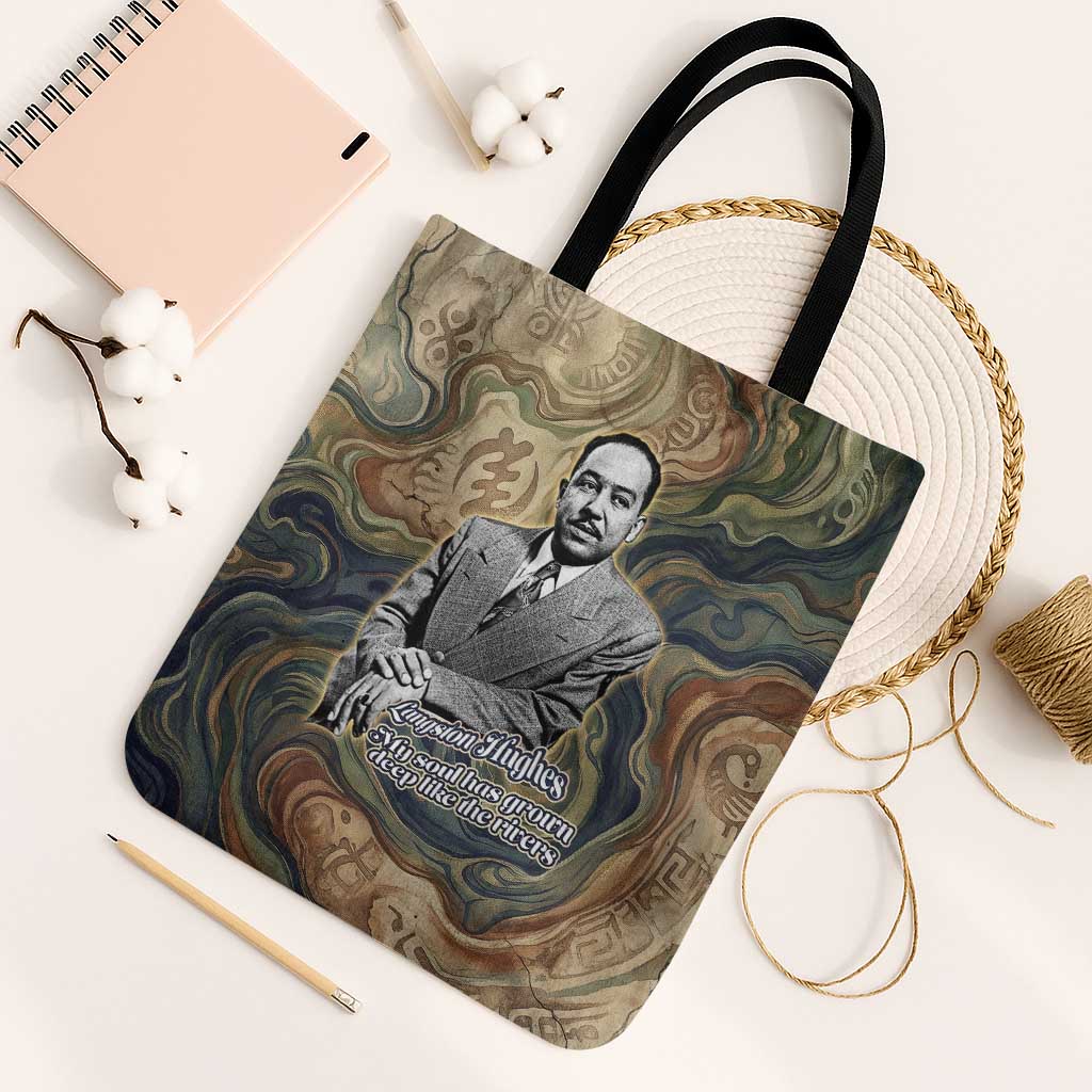 Langston Hughes Tote Bag My Soul Has Grown Deep Like the Rivers - African Pride