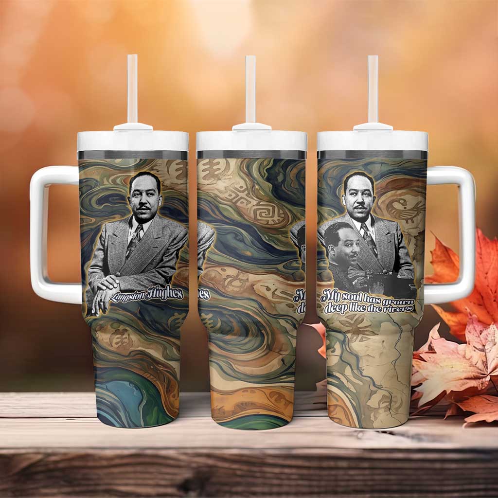 Langston Hughes Tumbler With Handle My Soul Has Grown Deep Like the Rivers - African Pride