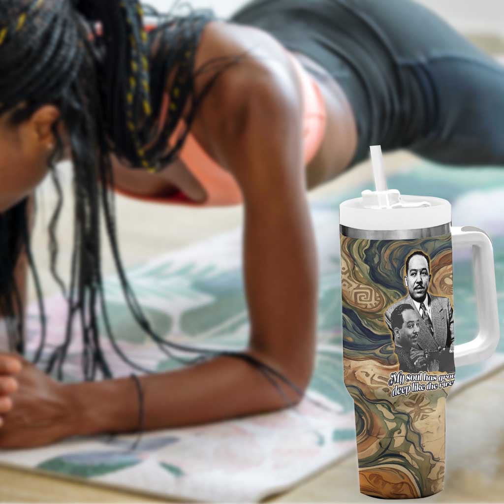 Langston Hughes Tumbler With Handle My Soul Has Grown Deep Like the Rivers - African Pride