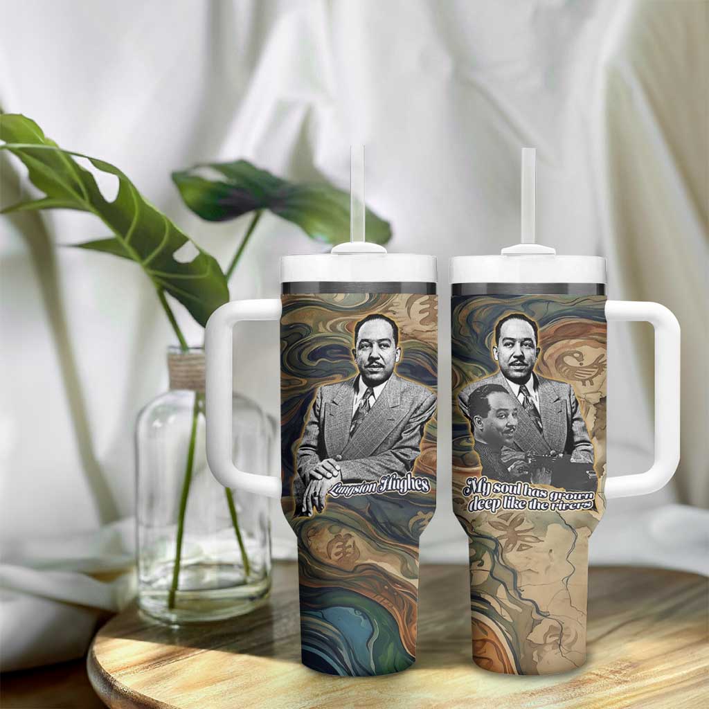 Langston Hughes Tumbler With Handle My Soul Has Grown Deep Like the Rivers - African Pride
