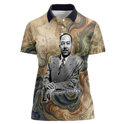 Langston Hughes Women Polo Shirt My Soul Has Grown Deep Like the Rivers - African Pride
