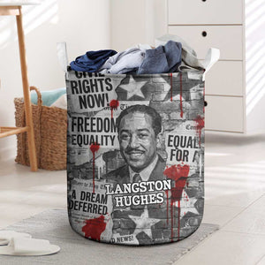 Langston Hughes Laundry Basket Urban Brick Wall Design with Protest Art and Poetry Powerful Quotes - African Pride