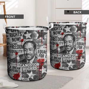 Langston Hughes Laundry Basket Urban Brick Wall Design with Protest Art and Poetry Powerful Quotes - African Pride