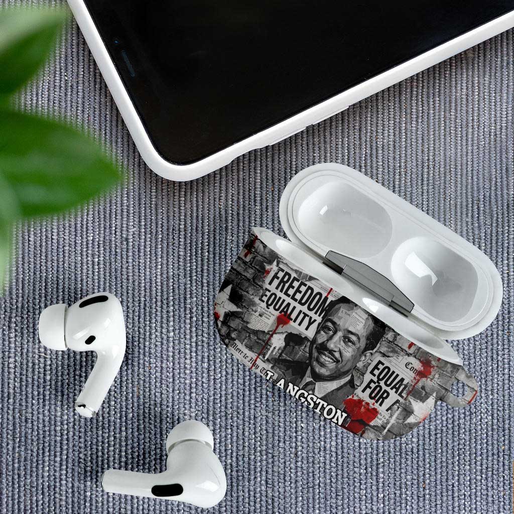 Langston Hughes AirPods Case Urban Brick Wall Design with Protest Art and Poetry Powerful Quotes - African Pride