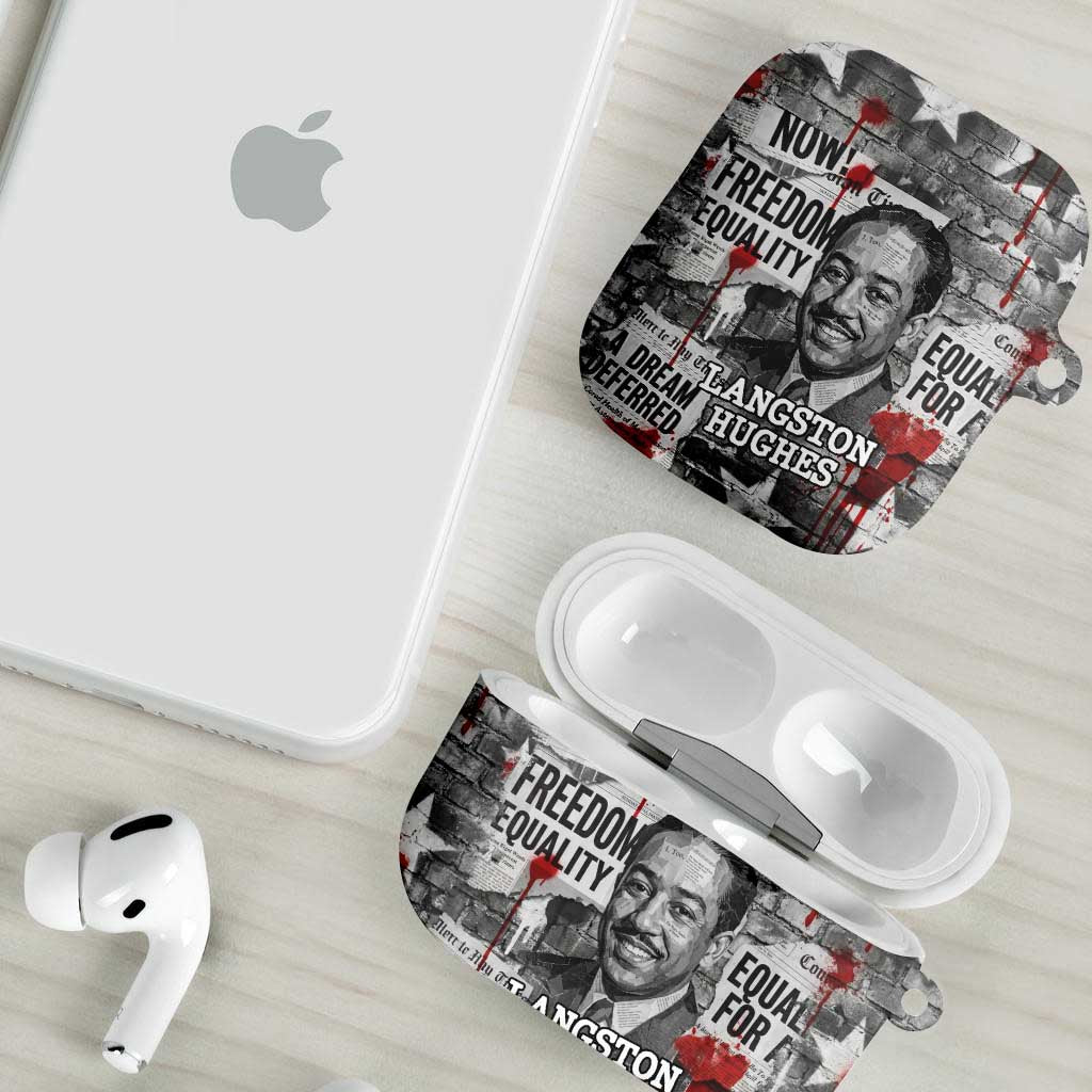 Langston Hughes AirPods Case Urban Brick Wall Design with Protest Art and Poetry Powerful Quotes - African Pride