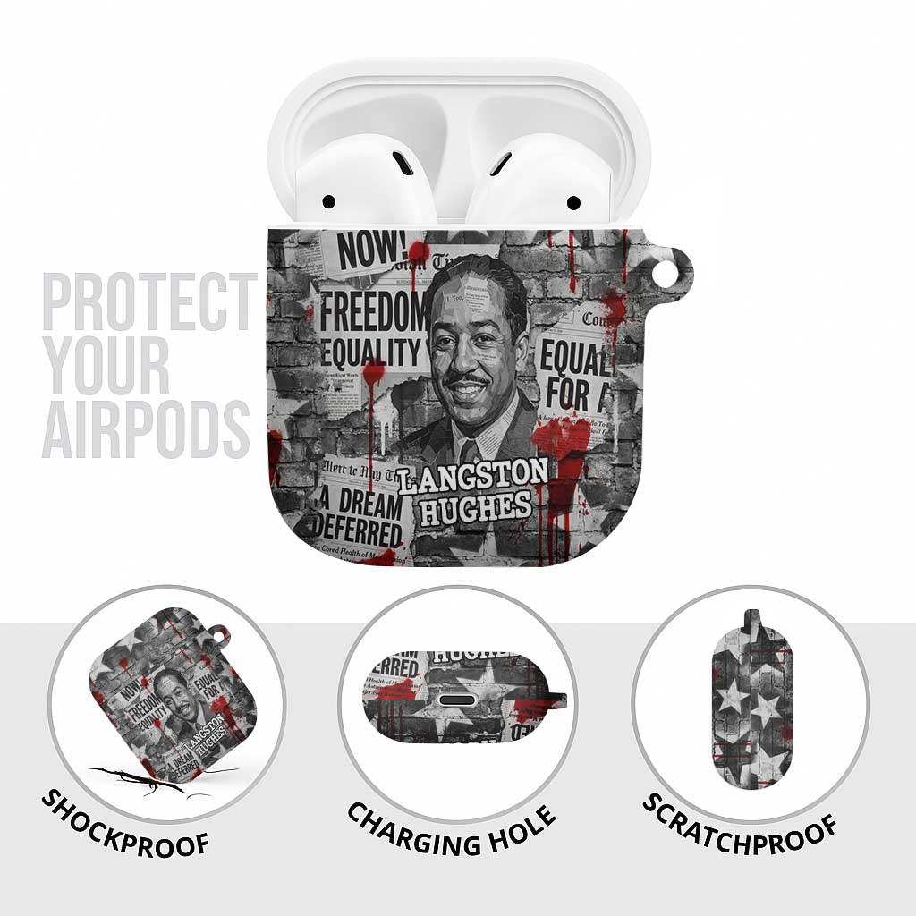 Langston Hughes AirPods Case Urban Brick Wall Design with Protest Art and Poetry Powerful Quotes - African Pride