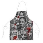 Langston Hughes Apron Urban Brick Wall Design with Protest Art and Poetry Powerful Quotes - African Pride