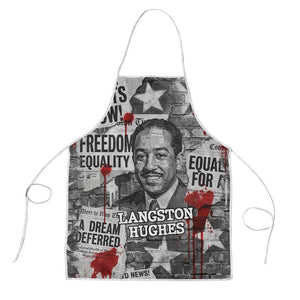 Langston Hughes Apron Urban Brick Wall Design with Protest Art and Poetry Powerful Quotes - African Pride