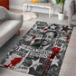 Langston Hughes Area Rug Urban Brick Wall Design with Protest Art and Poetry Powerful Quotes - African Pride