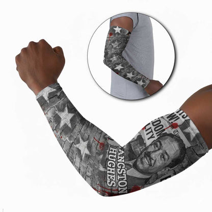 Langston Hughes Arm Sleeves Urban Brick Wall Design with Protest Art and Poetry Powerful Quotes - African Pride
