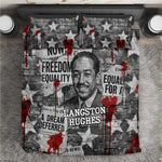 Langston Hughes Bedding Set Urban Brick Wall Design with Protest Art and Poetry Powerful Quotes - African Pride
