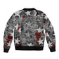 Langston Hughes Bomber Jacket Urban Brick Wall Design with Protest Art and Poetry Powerful Quotes - African Pride