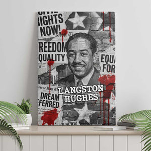 Langston Hughes Canvas Wall Art Urban Brick Wall Design with Protest Art and Poetry Powerful Quotes - African Pride