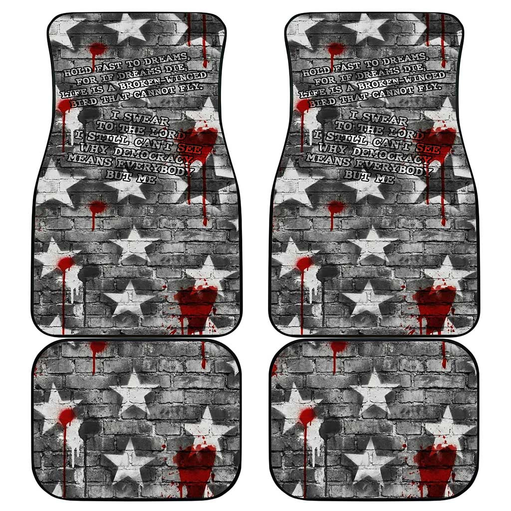 Langston Hughes Car Mats Urban Brick Wall Design with Protest Art and Poetry Powerful Quotes - African Pride