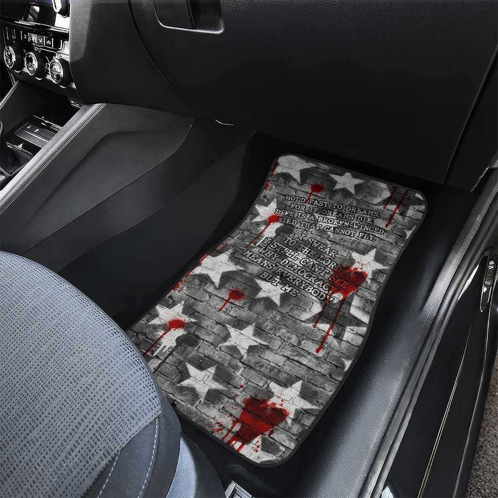 Langston Hughes Car Mats Urban Brick Wall Design with Protest Art and Poetry Powerful Quotes - African Pride