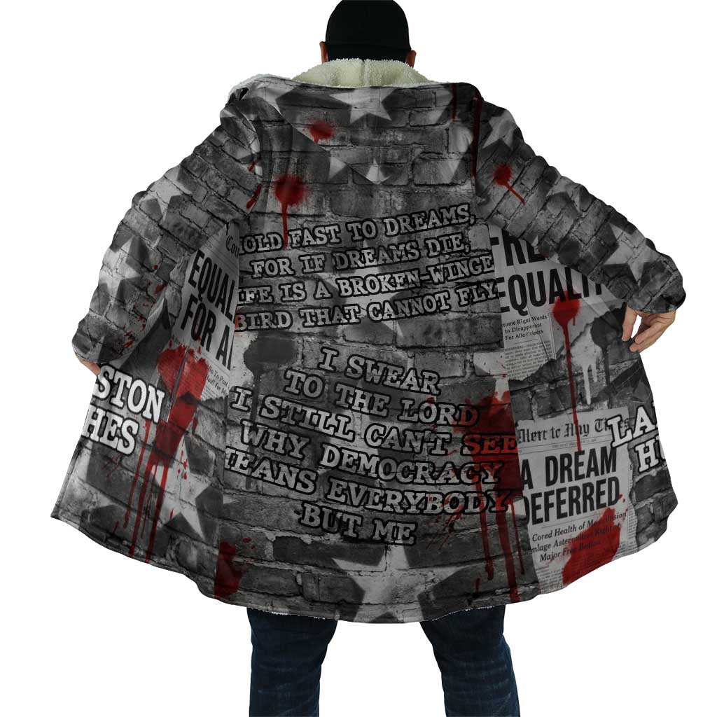 Langston Hughes Cloak Urban Brick Wall Design with Protest Art and Poetry Powerful Quotes - African Pride