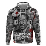 Langston Hughes Hoodie Urban Brick Wall Design with Protest Art and Poetry Powerful Quotes - African Pride
